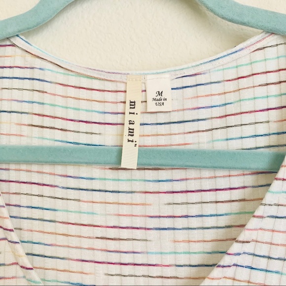 Francesca’s Addison Tie Front Striped Top Medium - Picture 7 of 9